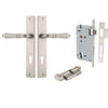 Iver Door Handle Sarlat Rectangular Euro Key/Thumb Satin Nickel Entrance Kit