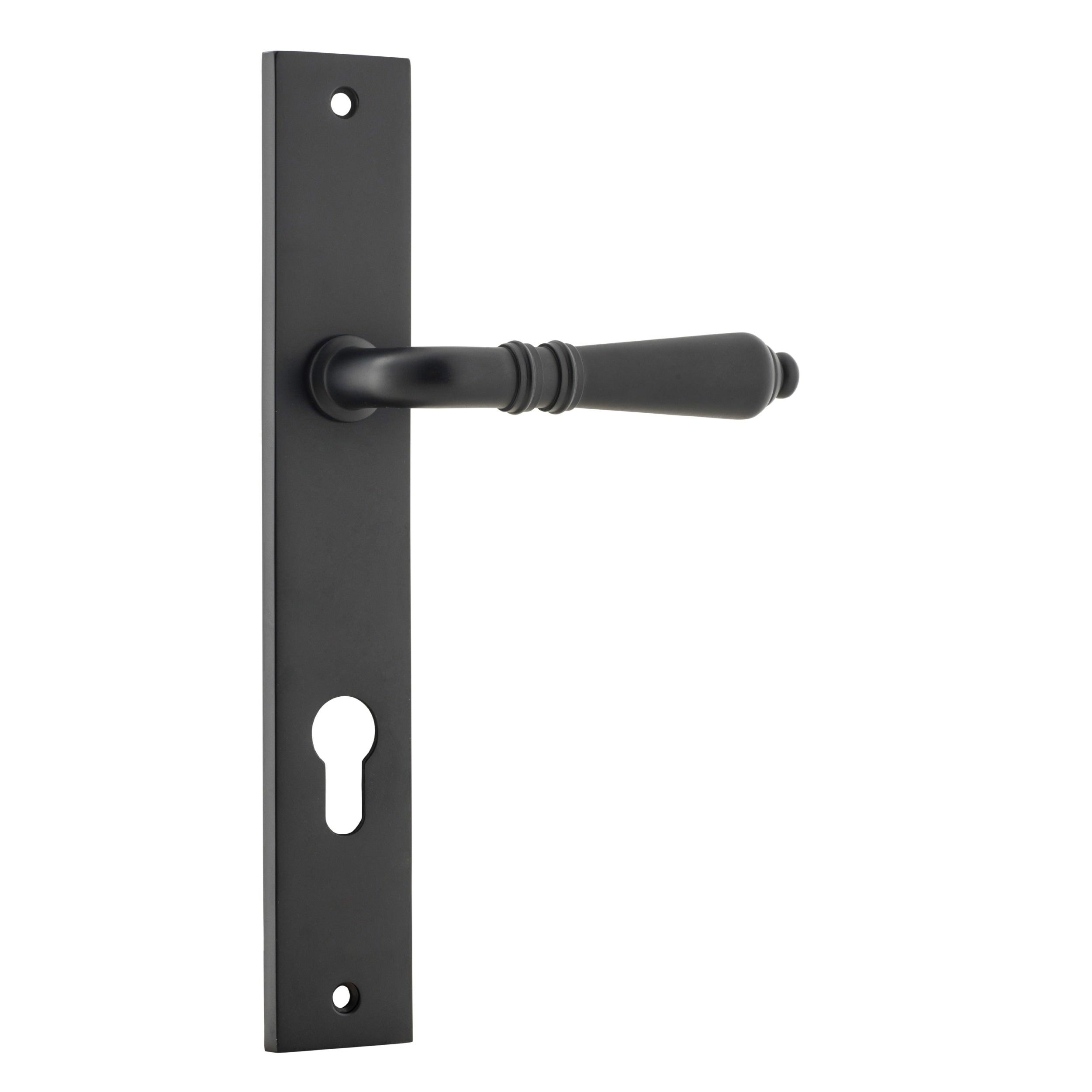 Iver Door Handle Sarlat Rectangular Euro Pair Matt Black