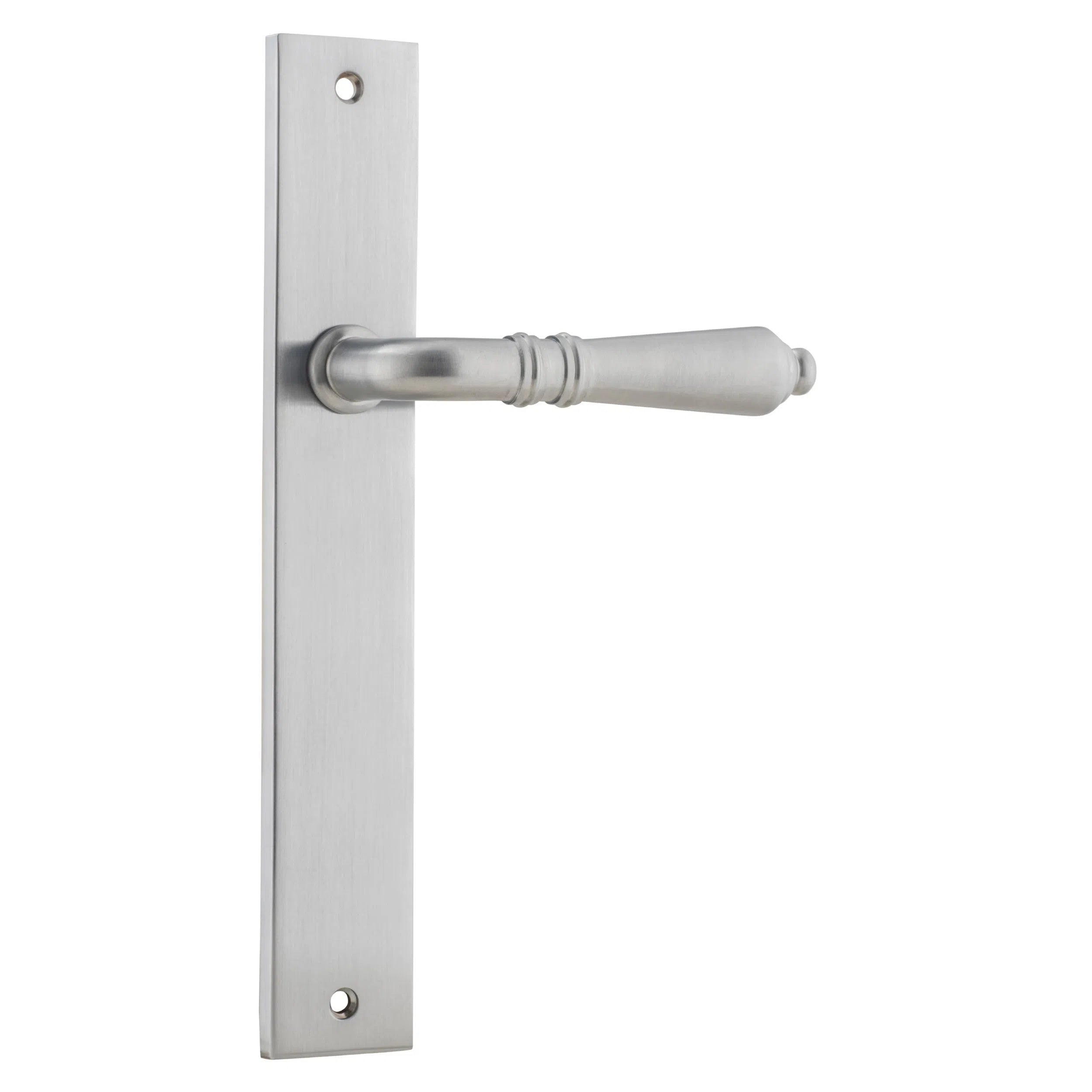 Iver Door Handle Sarlat Rectangular Latch Pair Brushed Chrome