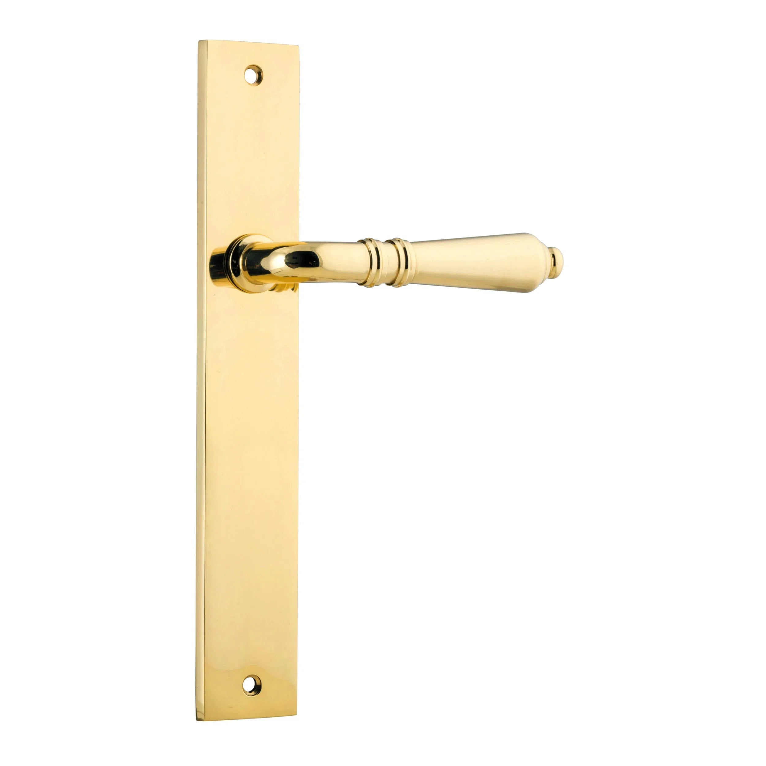 Iver Door Handle Sarlat Rectangular Latch Pair Polished Brass