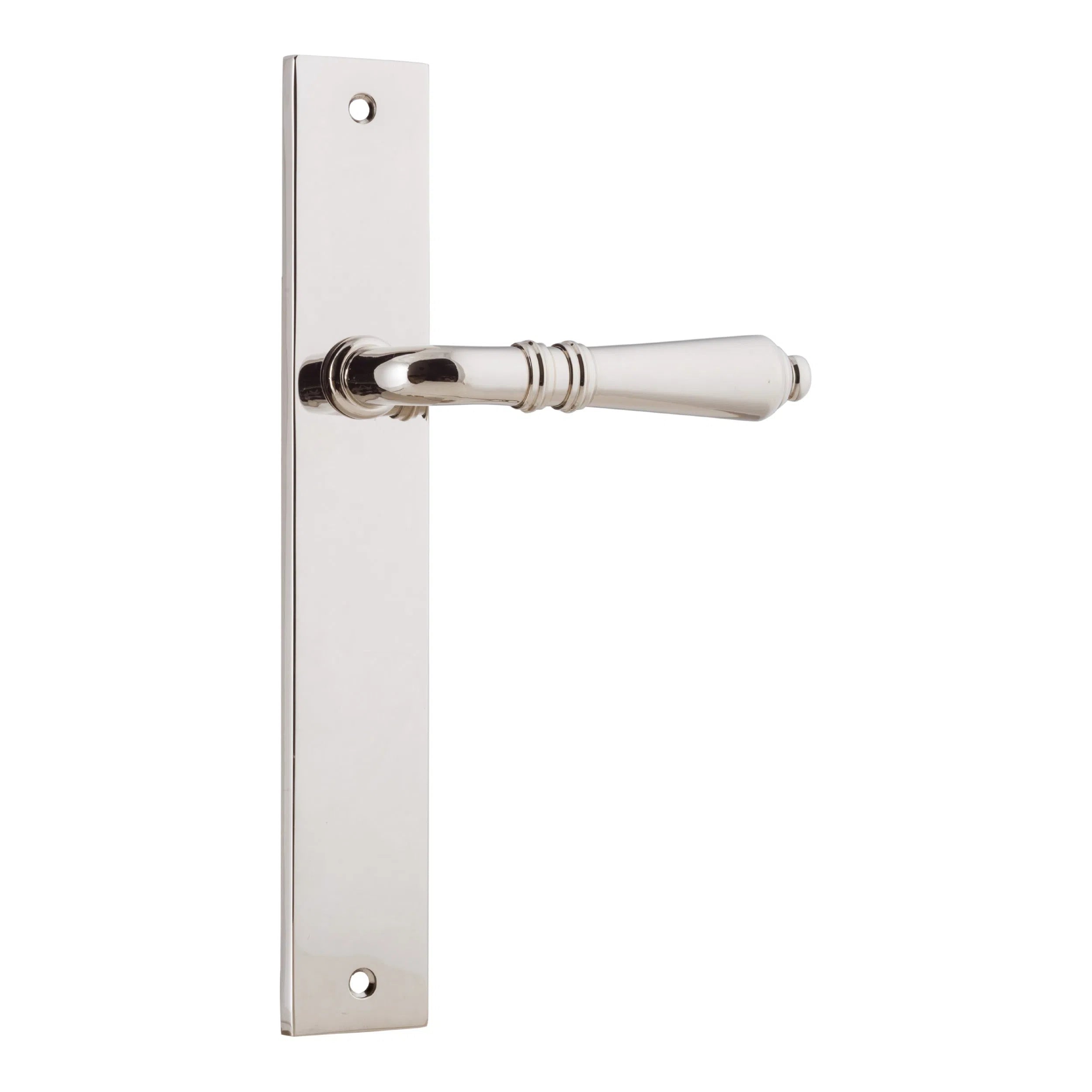 Iver Door Handle Sarlat Rectangular Latch Pair Polished Nickel