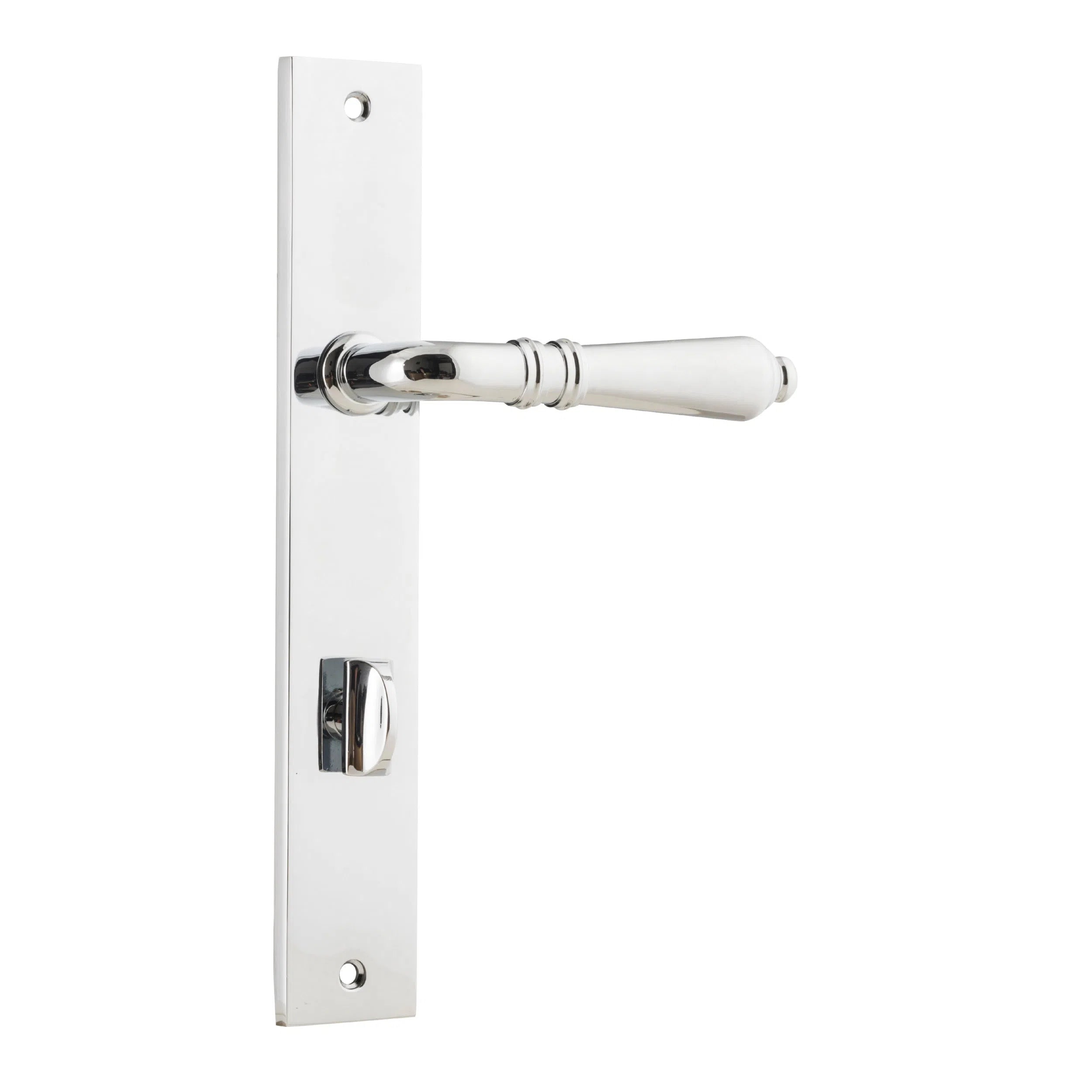 Iver Door Handle Sarlat Rectangular Privacy Pair Chrome