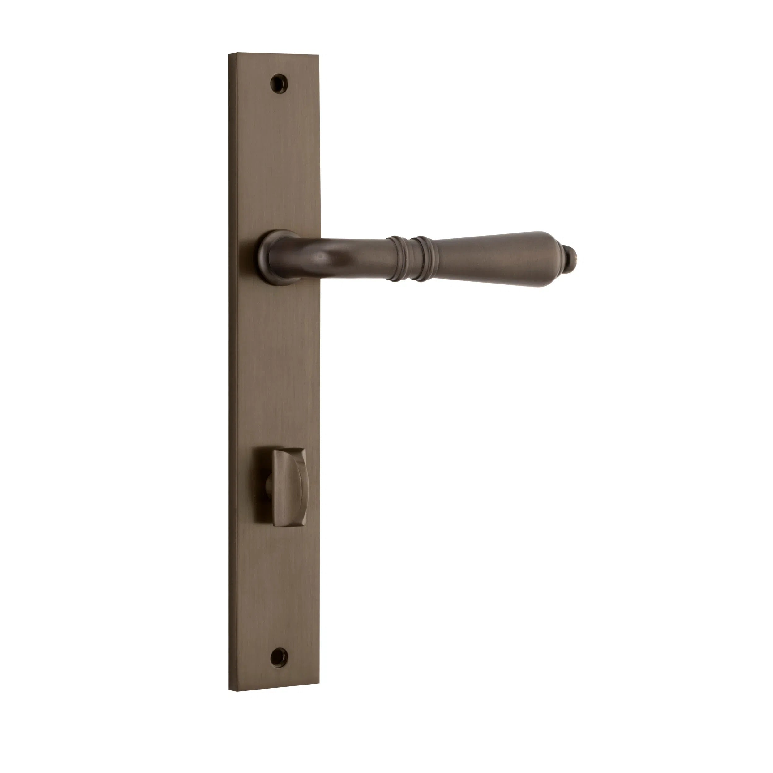 Iver Door Handle Sarlat Rectangular Privacy Pair Signature Brass