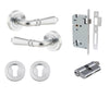 Iver Door Handle Sarlat Round Rose Pair Key/Key Brushed Chrome Entrance Kit