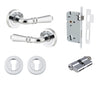 Iver Door Handle Sarlat Round Rose Pair Key/Key Polished Chrome Entrance Kit