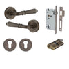 Iver Door Handle Sarlat Round Rose Pair Key/Key Signature Brass Entrance Kit