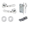 Iver Door Handle Sarlat Round Rose Pair Key/Thumb Brushed Chrome Entrance Kit