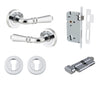 Iver Door Handle Sarlat Round Rose Pair Key/Thumb Polished Chrome Entrance Kit