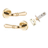 Iver Door Handle Sarlat Round Rose Pair Polished Brass Passage Kit