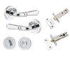 Iver Door Handle Sarlat Round Rose Pair Polished Chrome Privacy Kit