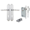 Iver Door Handle Sarlat Shouldered Euro Key/Key Brushed Chrome Entrance Kit
