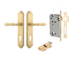 Iver Door Handle Sarlat Shouldered Euro Key/Key Brushed Gold PVD Entrance Kit