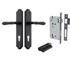 Iver Door Handle Sarlat Shouldered Euro Key/Key Matt Black Entrance Kit