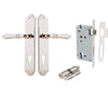 Iver Door Handle Sarlat Shouldered Euro Key/Key Polished Nickel Entrance Kit