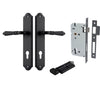 Iver Door Handle Sarlat Shouldered Euro Key/Thumb Matt Black Entrance Kit