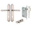 Iver Door Handle Sarlat Shouldered Euro Key/Thumb Satin Nickel Entrance Kit