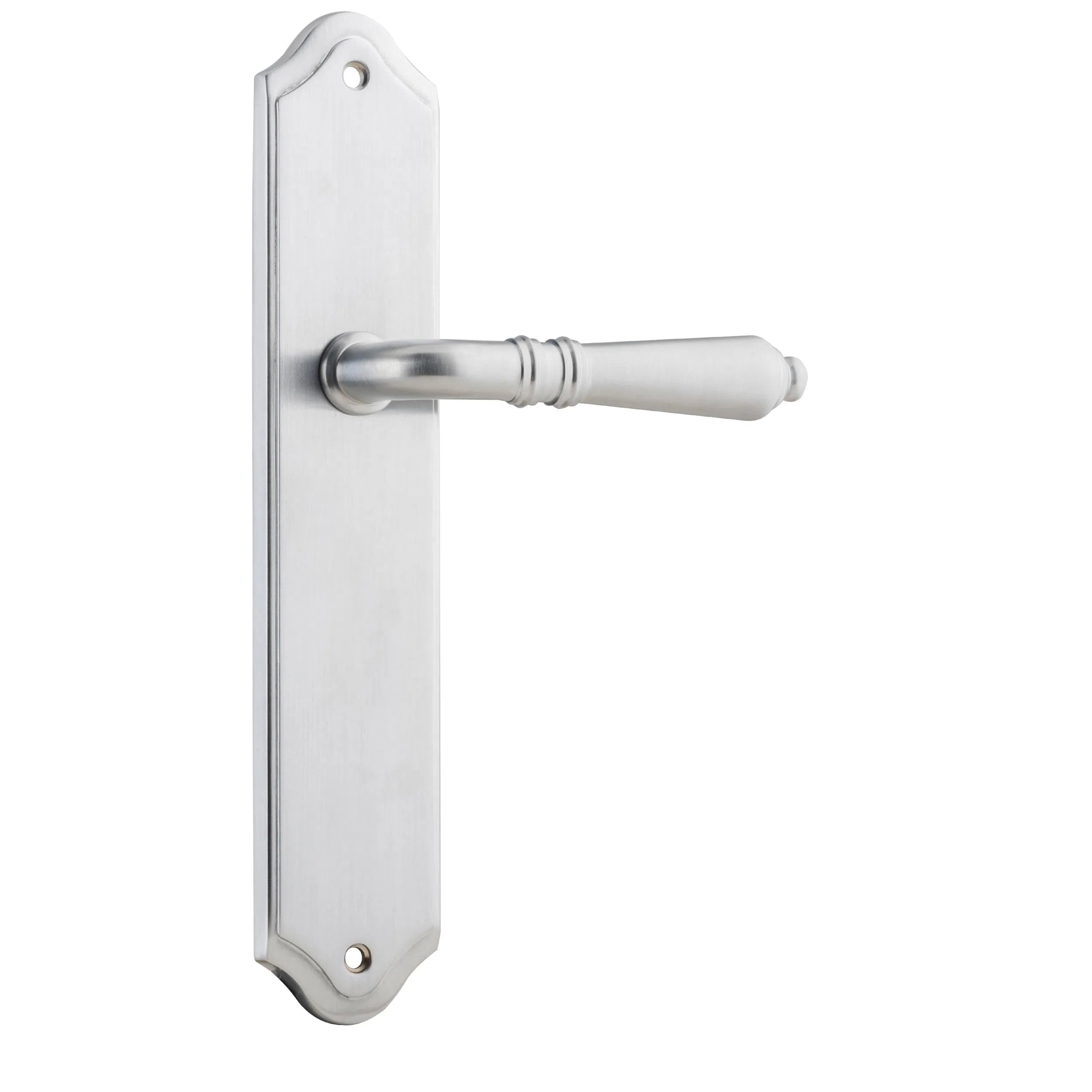 Iver Door Handle Sarlat Shouldered Latch Pair Brushed Chrome