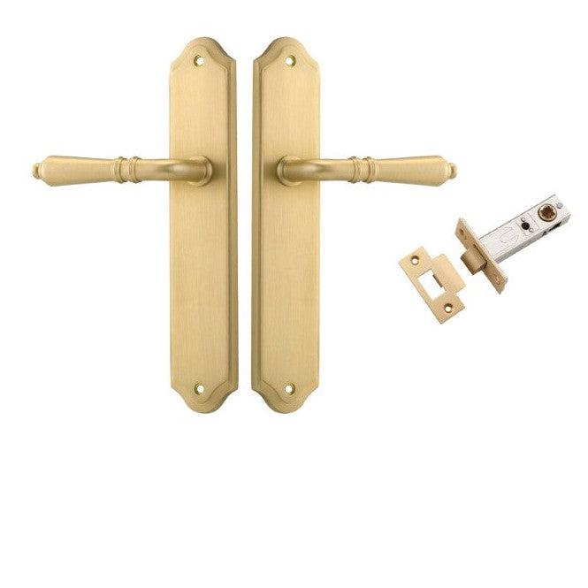 Iver Door Handle Sarlat Shouldered Latch Pair Brushed Gold PVD Passage Kit