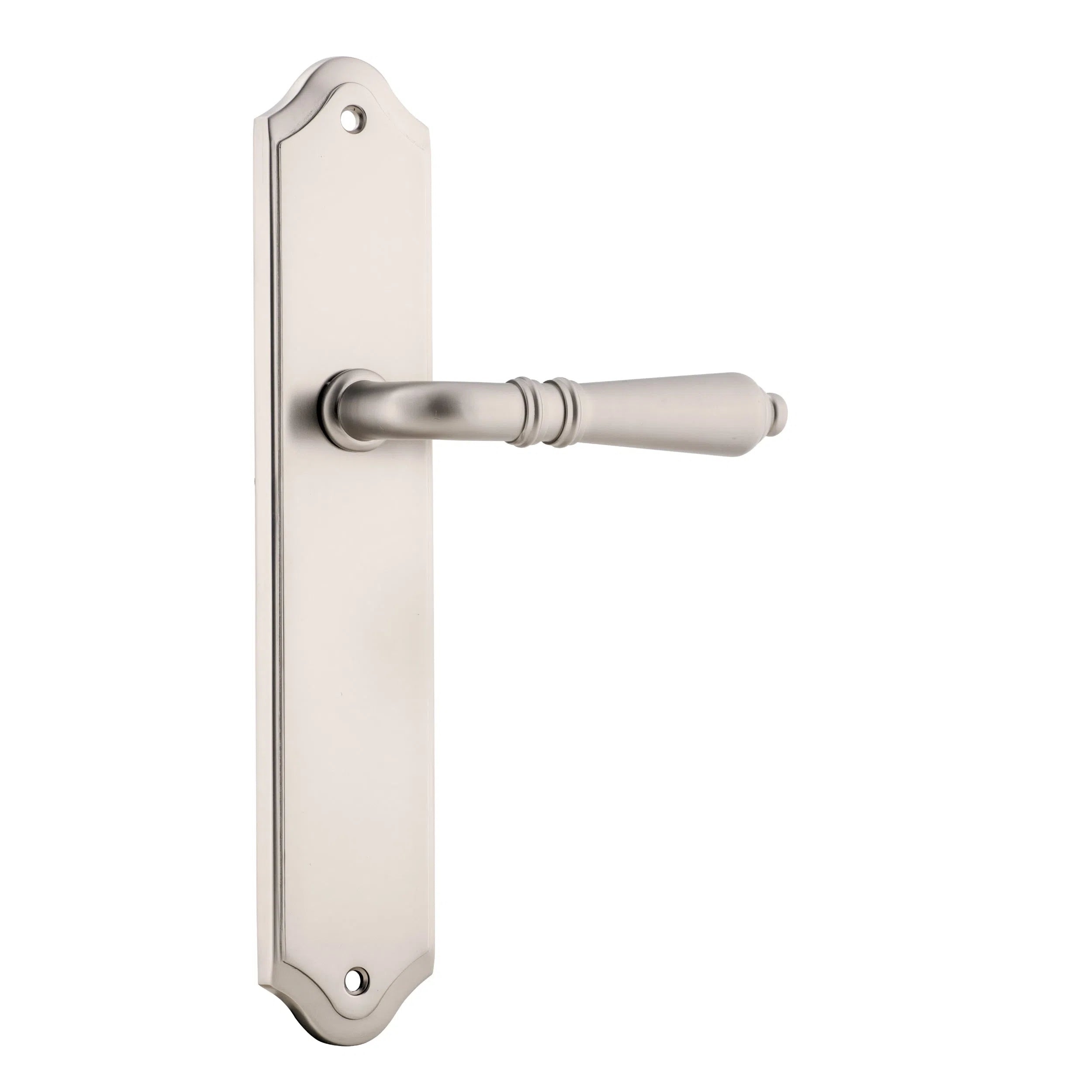 Iver Door Handle Sarlat Shouldered Latch Pair Satin Nickel