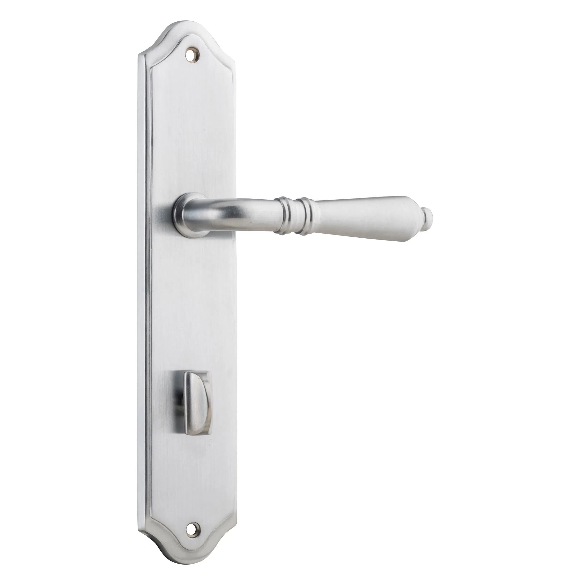 Iver Door Handle Sarlat Shouldered Privacy Pair Brushed Chrome