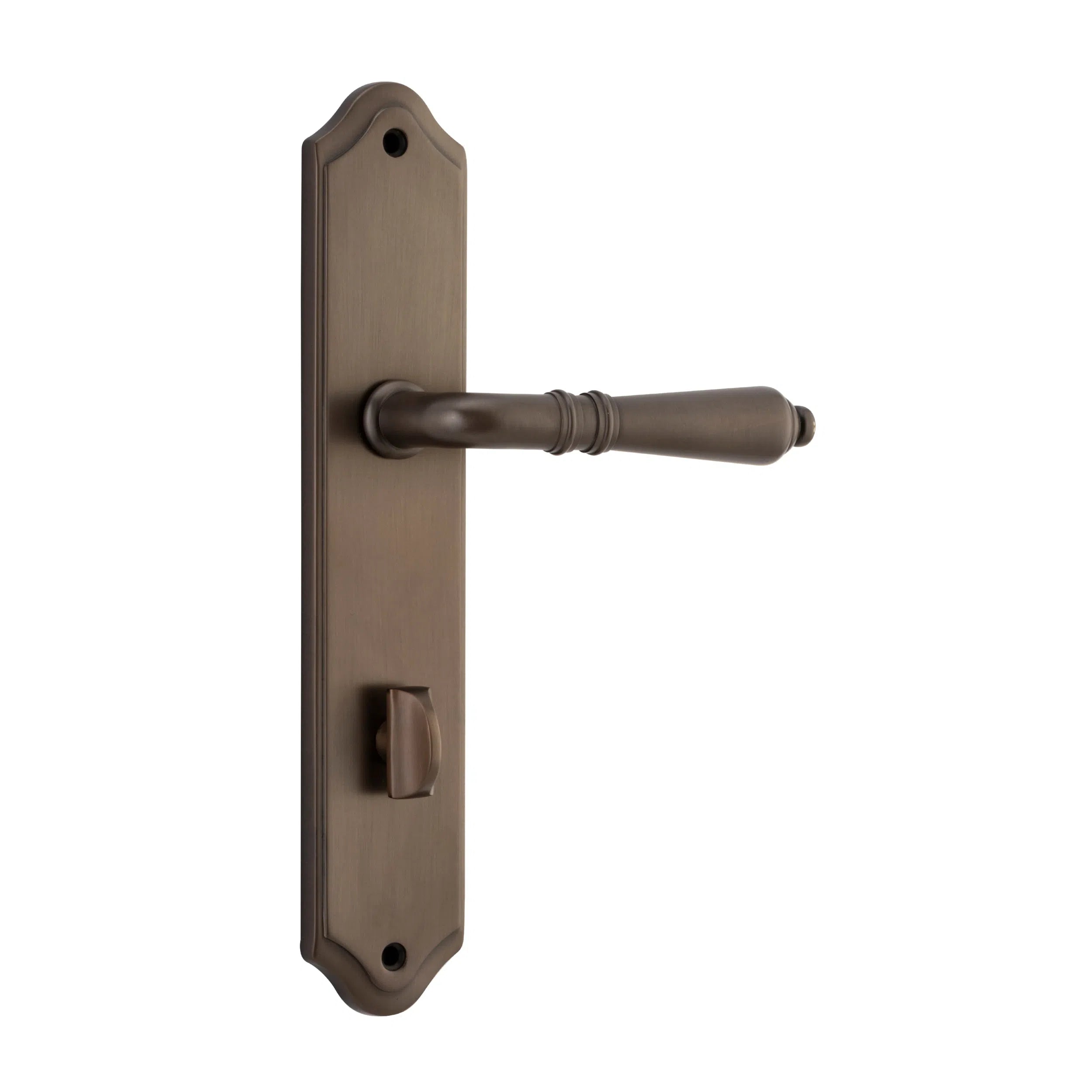 Iver Door Handle Sarlat Shouldered Privacy Pair Signature Brass