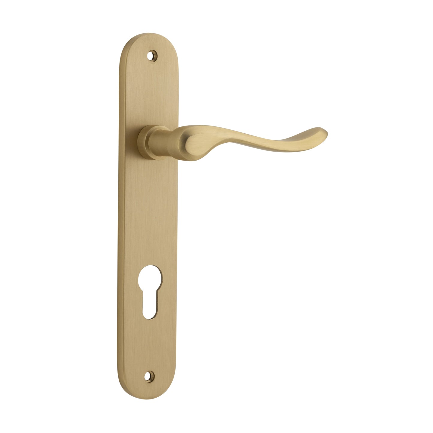 Iver Door Handle Stirling Oval Euro Pair Brushed Brass