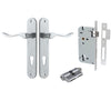 Iver Door Handle Stirling Oval Euro Pair Key/Key Brushed Chrome Entrance Kit