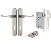 Iver Door Handle Stirling Oval Euro Pair Key/Key Satin Nickel Entrance Kit