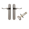 Iver Door Handle Stirling Oval Latch Pair Distressed Nickel Passage Kit