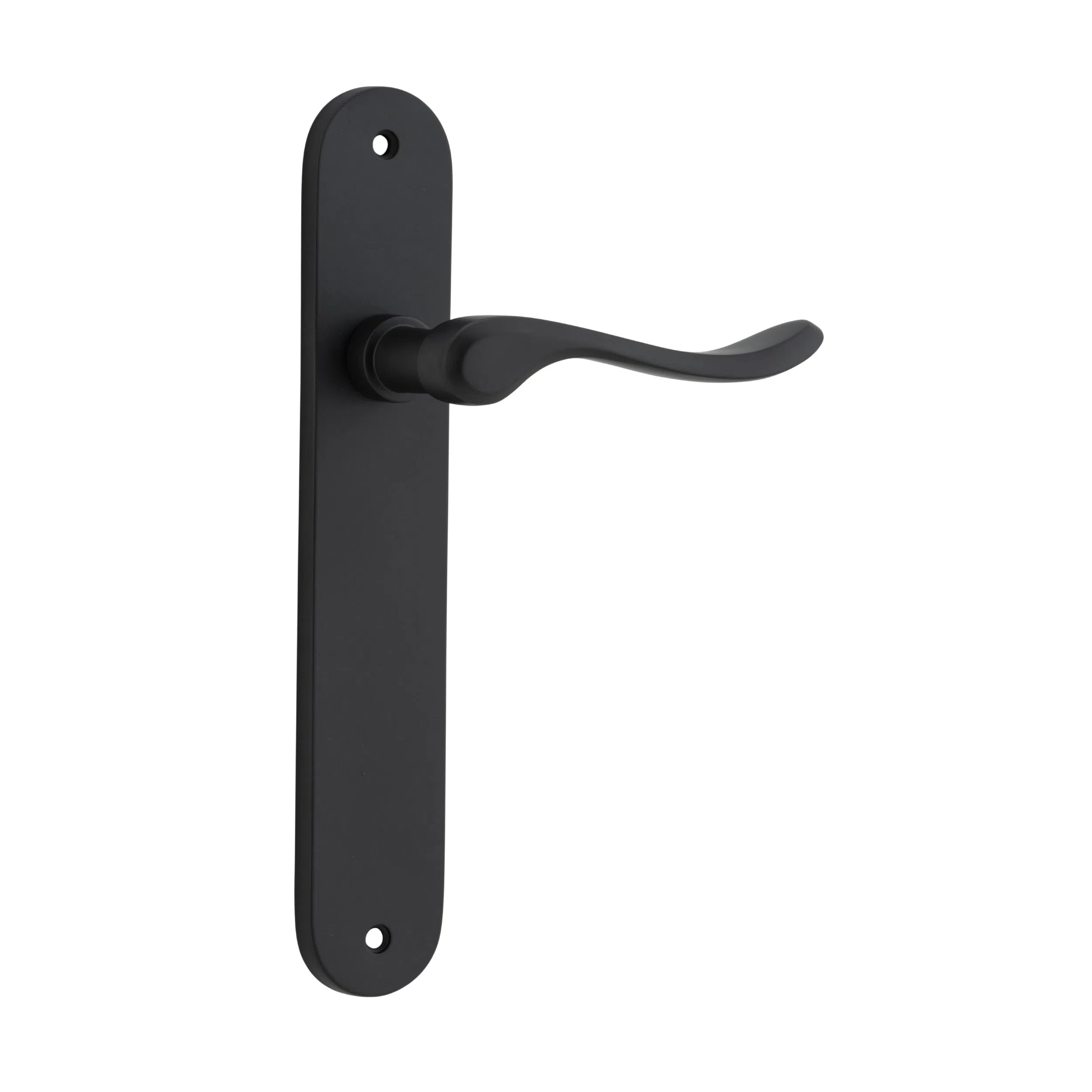 Iver Door Handle Stirling Oval Latch Pair Matt Black