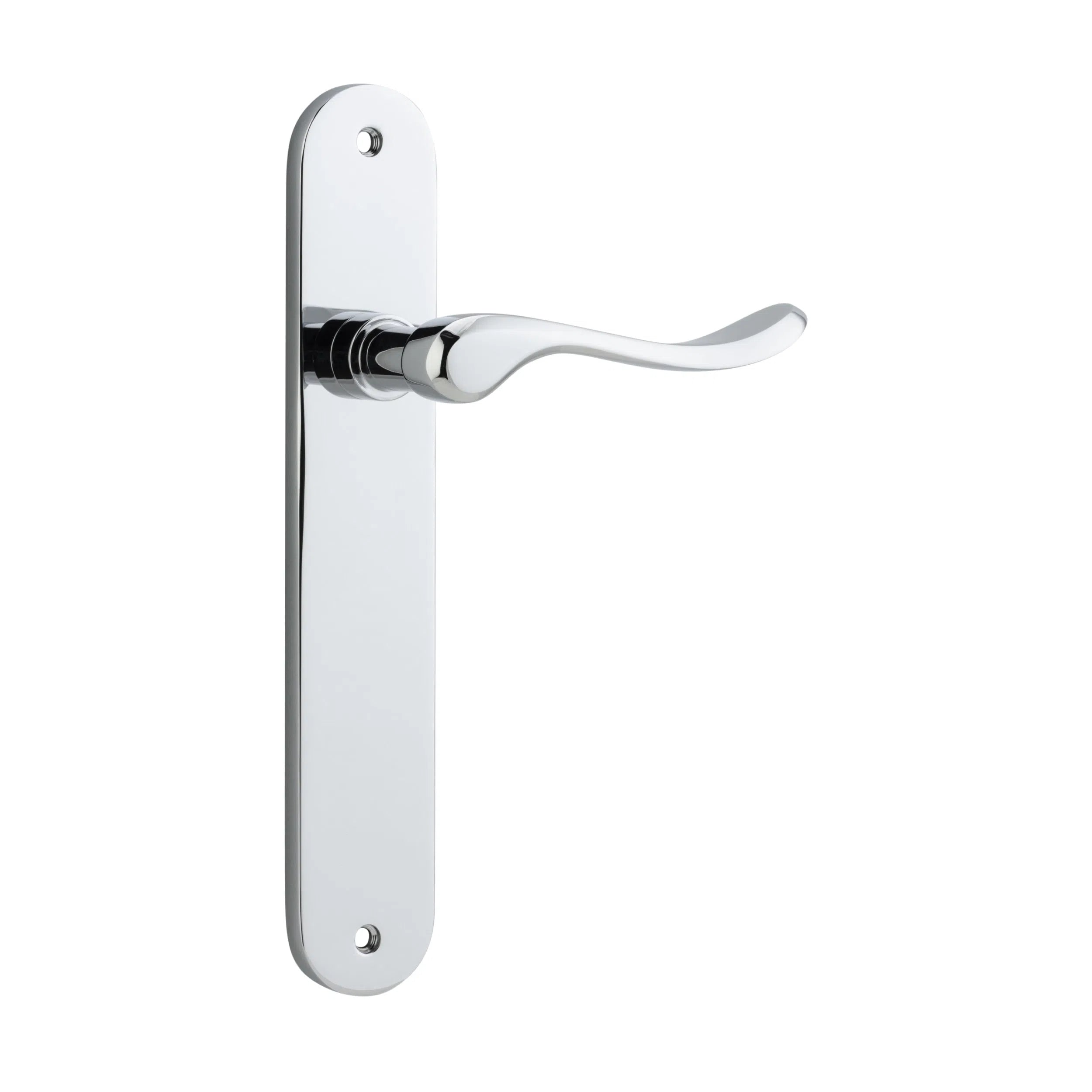 Iver Door Handle Stirling Oval Latch Pair Polished Chrome