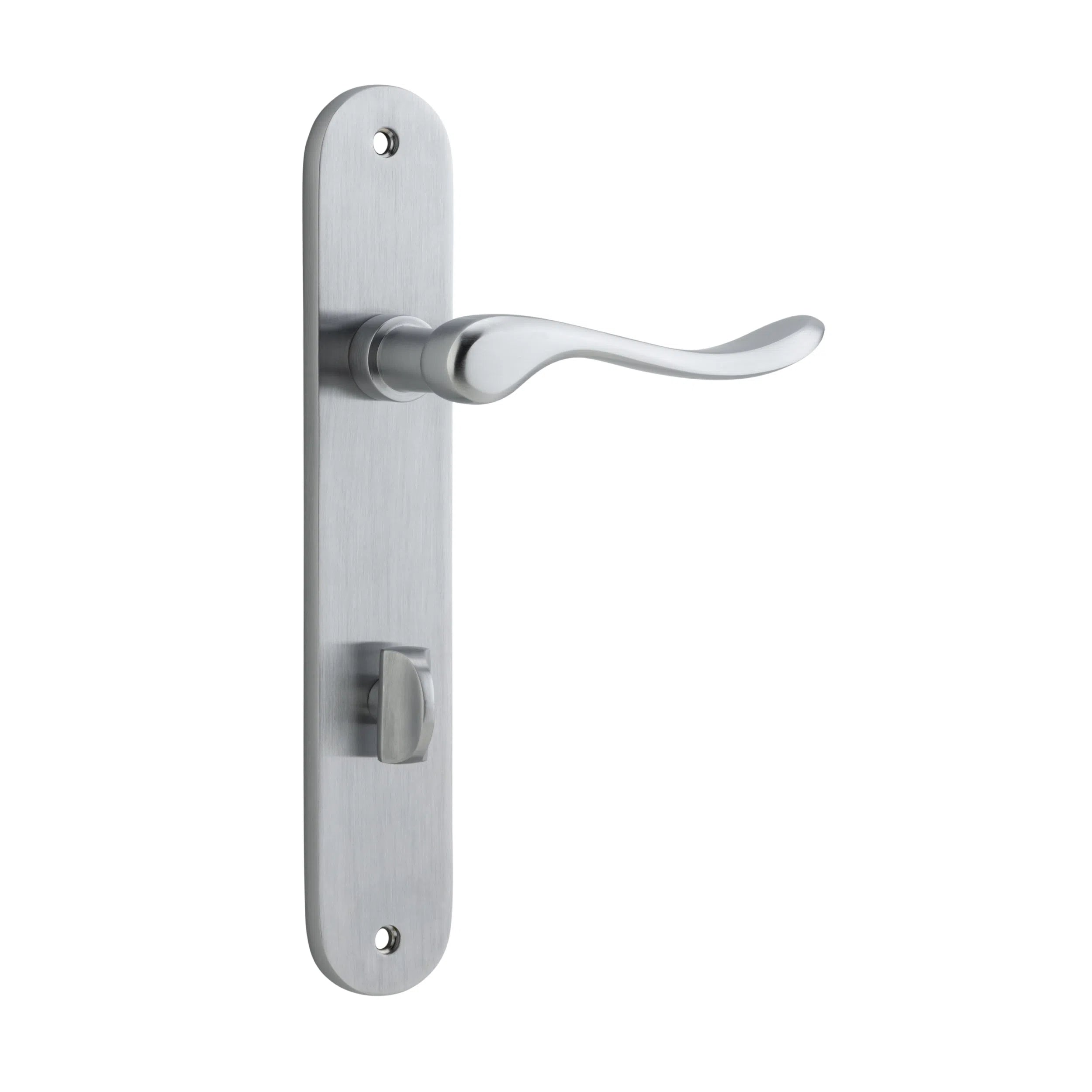 Iver Door Handle Stirling Oval Privacy Pair Brushed Chrome