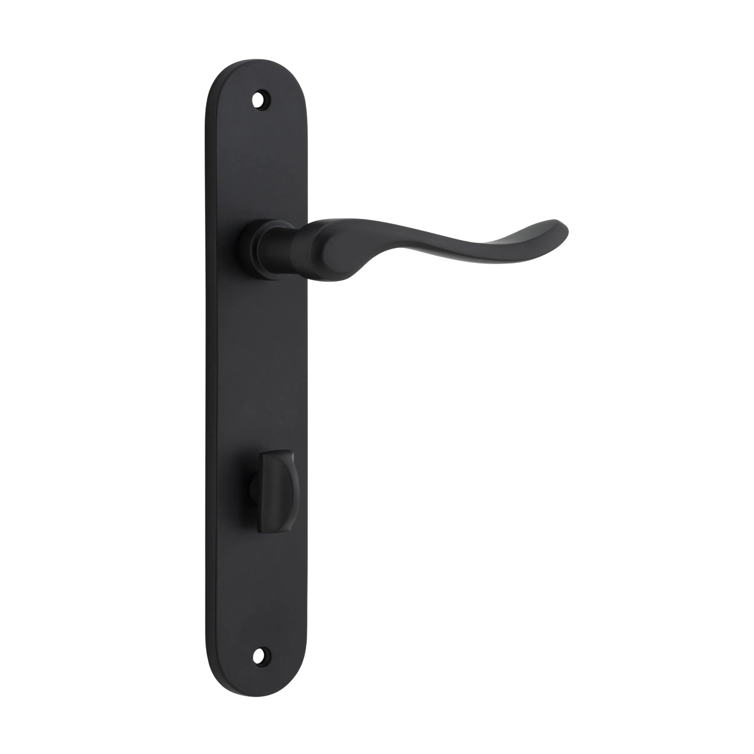 Iver Door Handle Stirling Oval Privacy Pair Matt Black