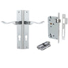 Iver Door Handle Stirling Rectangular Euro Pair Key/Key Brushed Chrome Entrance Kit