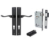 Iver Door Handle Stirling Rectangular Euro Pair Key/Key Matt Black Entrance Kit