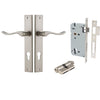 Iver Door Handle Stirling Rectangular Euro Pair Key/Key Satin Nickel Entrance Kit