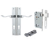 Iver Door Handle Stirling Rectangular Euro Pair Key/Thumb Brushed Chrome Entrance Kit