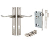 Iver Door Handle Stirling Rectangular Euro Pair Key/Thumb Satin Nickel Entrance Kit