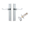 Iver Door Handle Stirling Rectangular Latch Pair Brushed Chrome Passage Kit