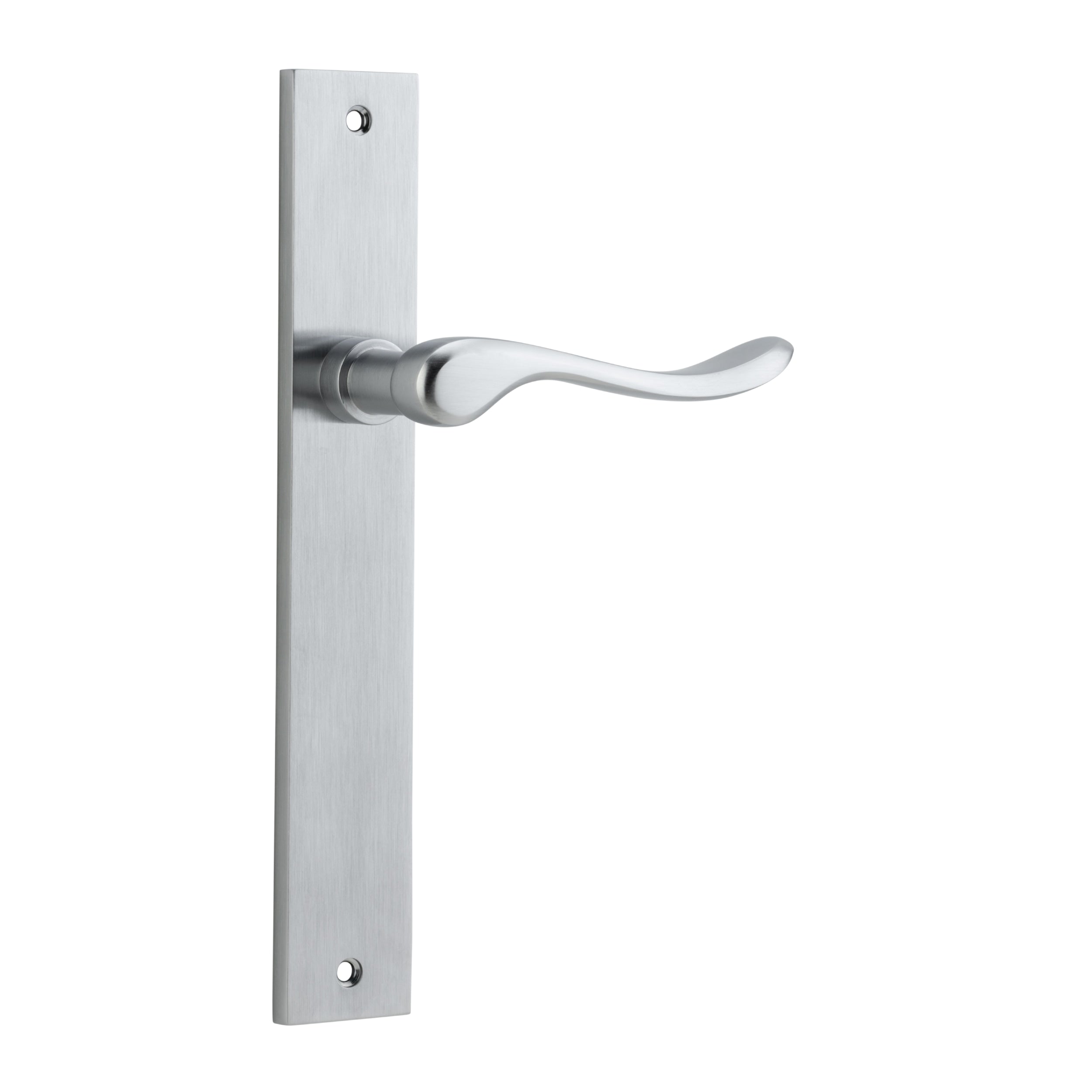 Iver Door Handle Stirling Rectangular Latch Pair Brushed Chrome