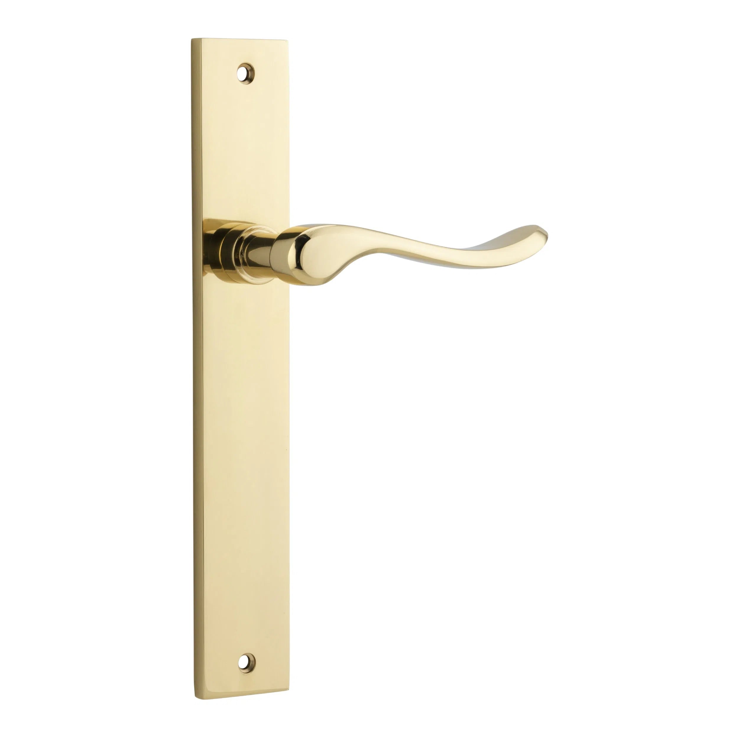 Iver Door Handle Stirling Rectangular Latch Pair Polished Brass