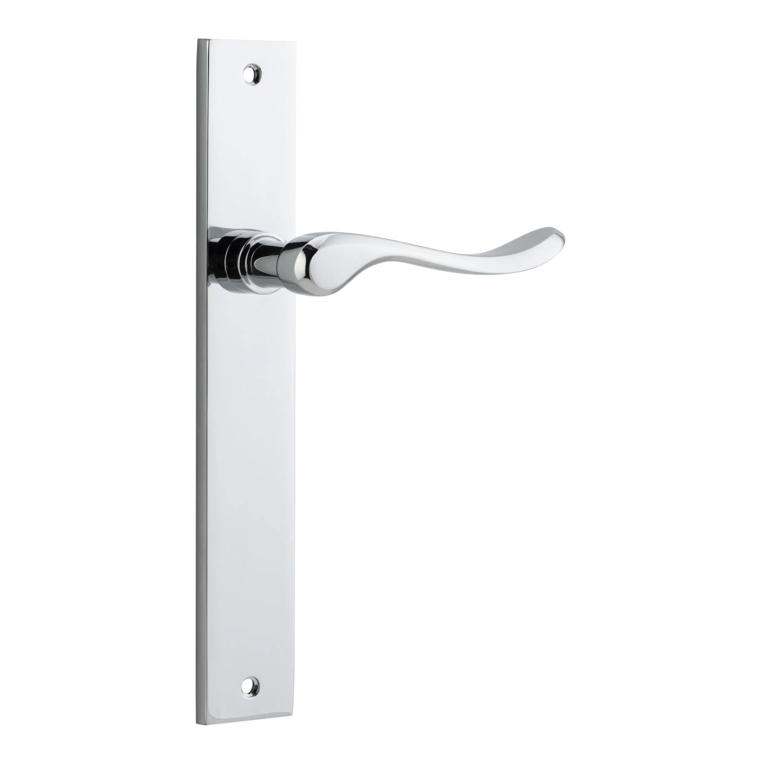 Iver Door Handle Stirling Rectangular Latch Pair Polished Chrome