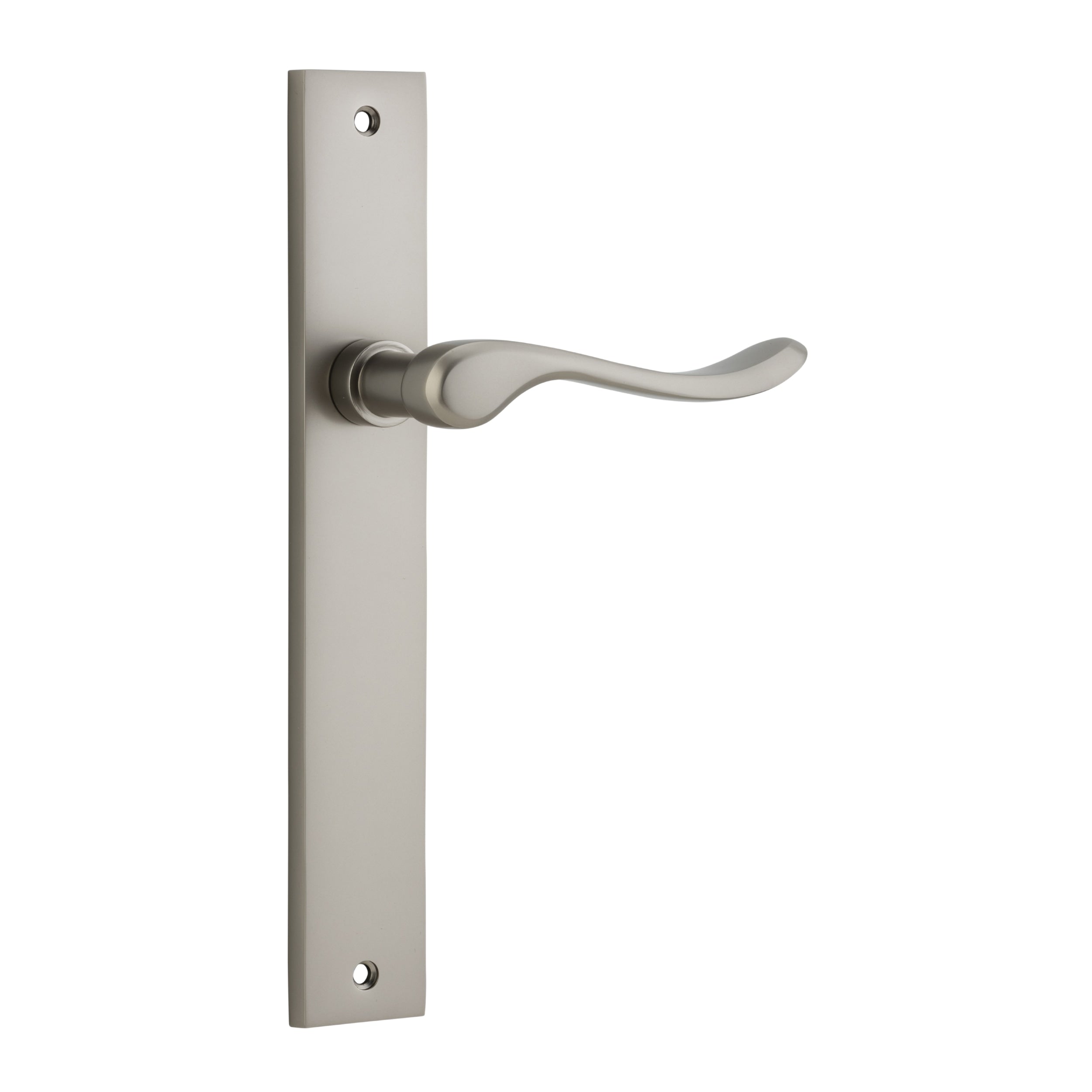 Iver Door Handle Stirling Rectangular Latch Pair Satin Nickel