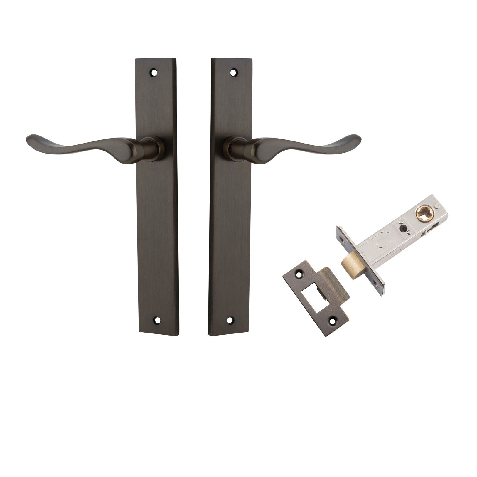 Iver Door Handle Stirling Rectangular Latch Pair Signature Brass Passage Kit