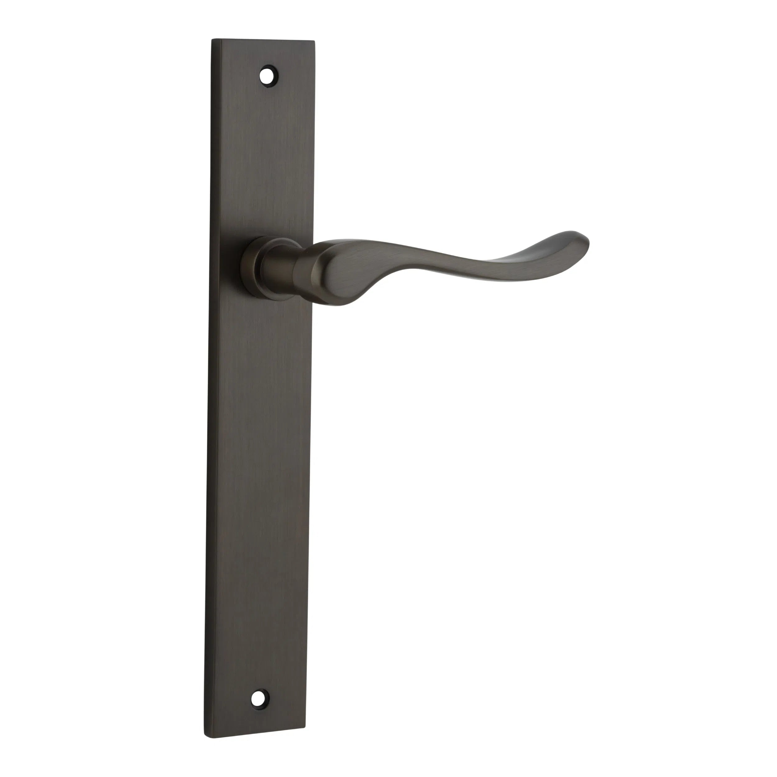 Iver Door Handle Stirling Rectangular Latch Pair Signature Brass