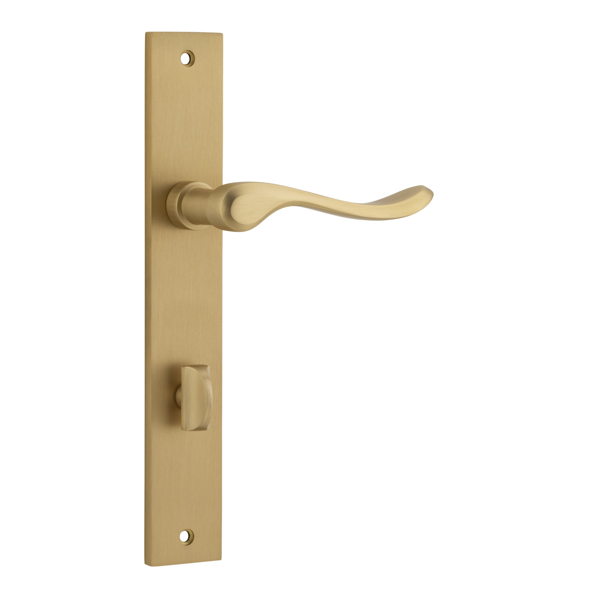 Iver Door Handle Stirling Rectangular Privacy Pair Brushed Brass