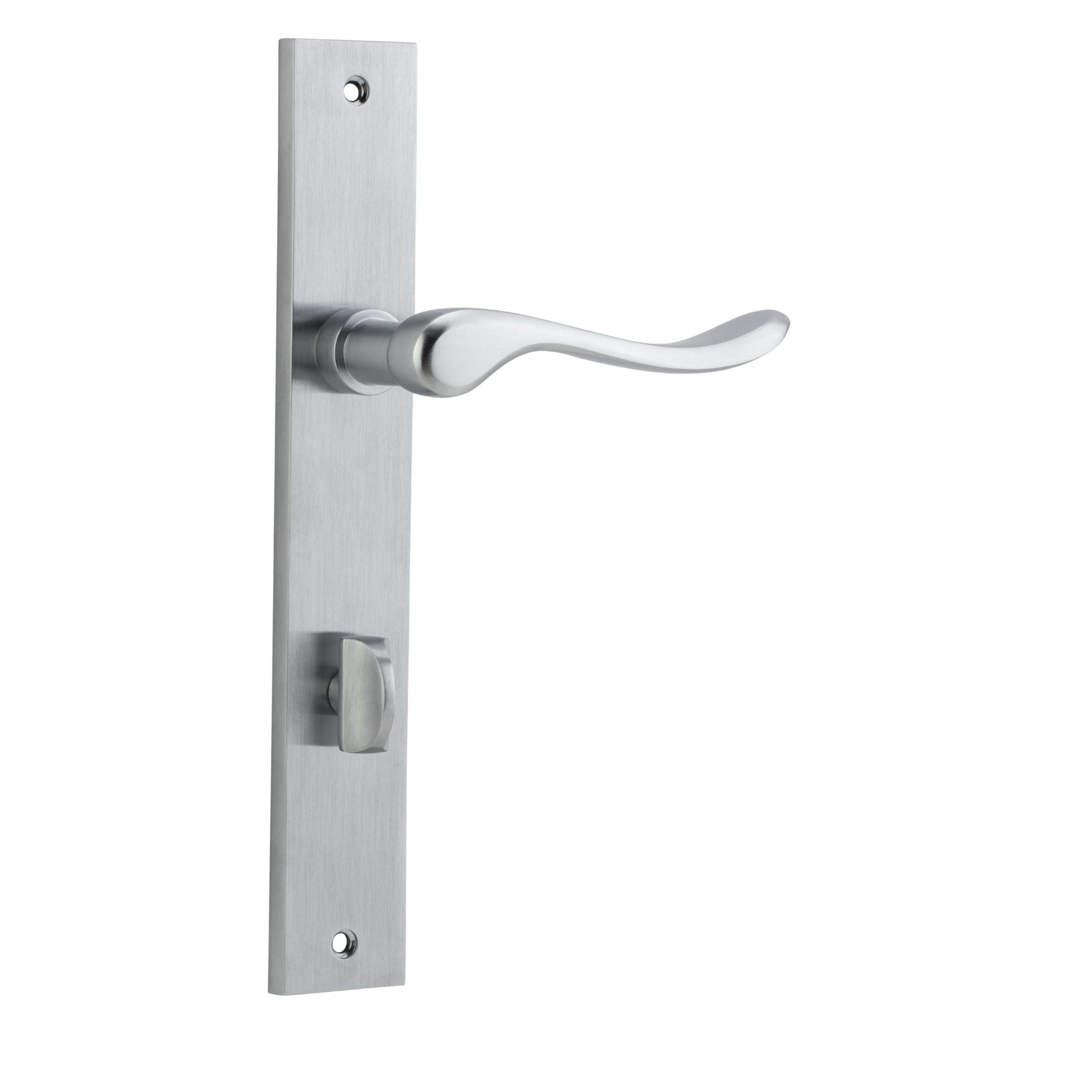 Iver Door Handle Stirling Rectangular Privacy Pair Brushed Chrome