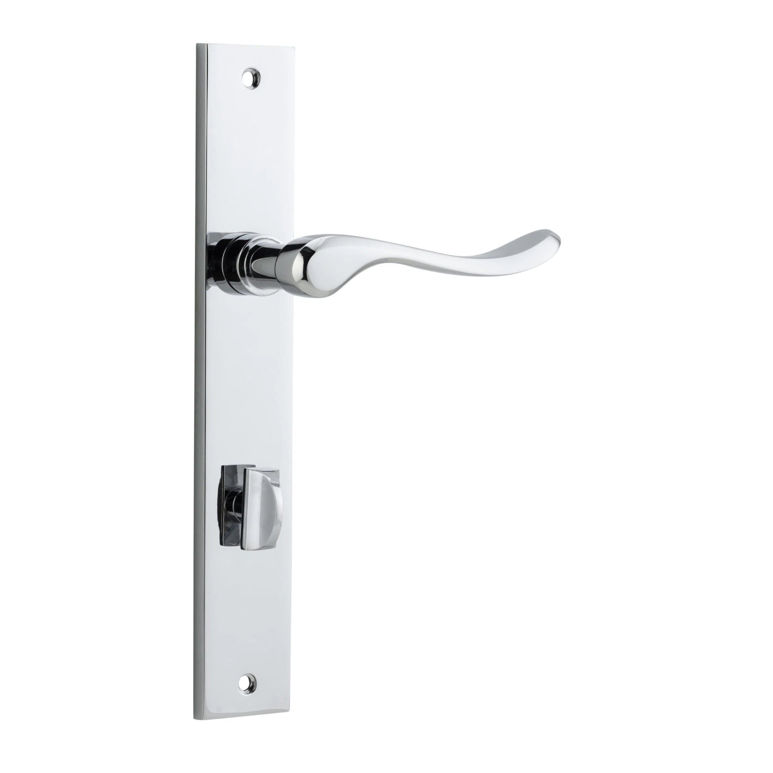 Iver Door Handle Stirling Rectangular Privacy Pair Polished Chrome