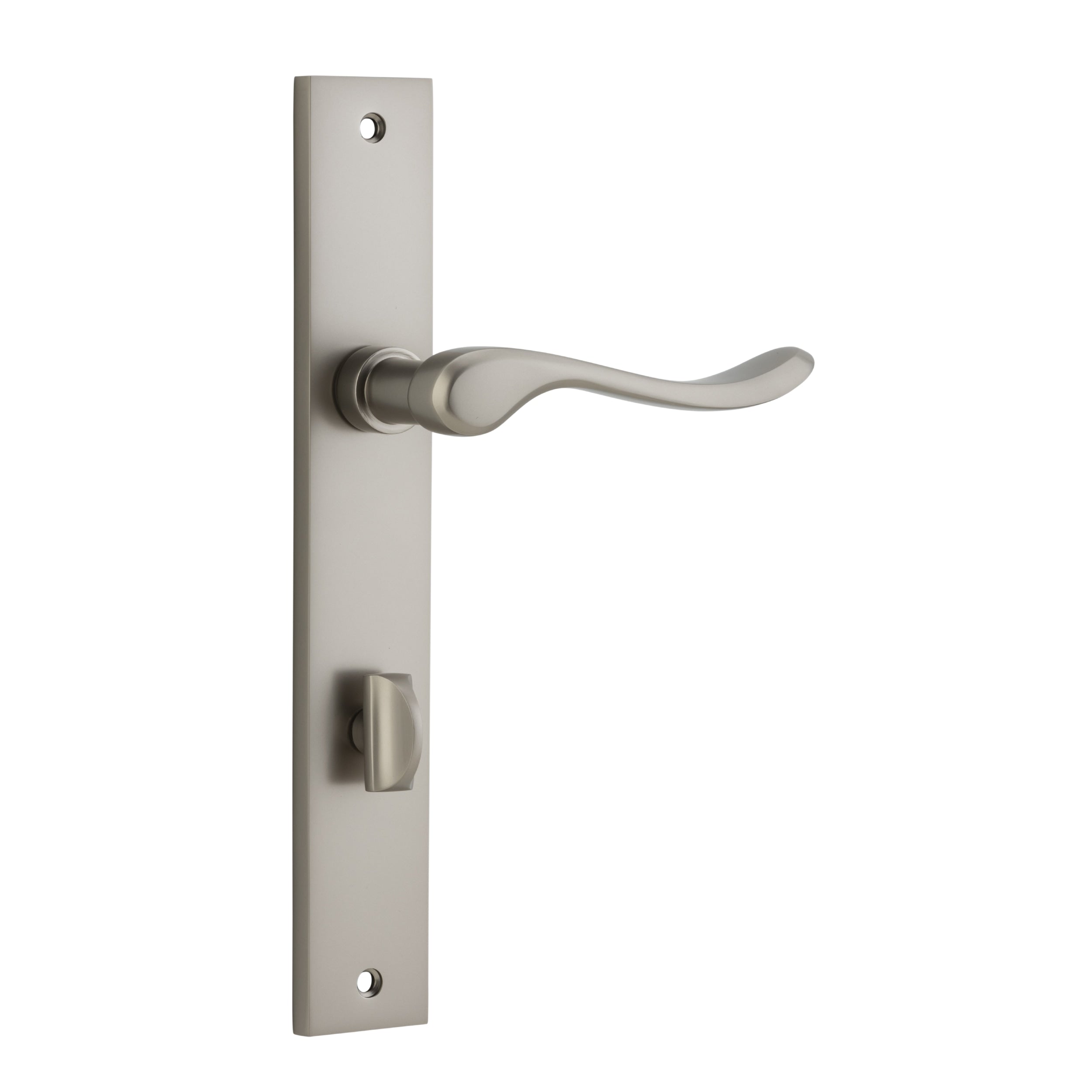 Iver Door Handle Stirling Rectangular Privacy Pair Satin Nickel