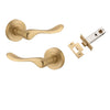 Iver Door Handle Stirling Round Rose Brushed Brass Passage Kit